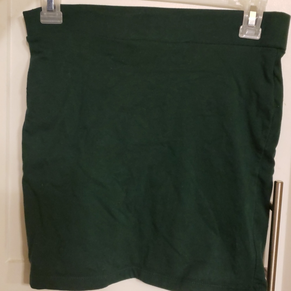 Green bodycon mini skirt
